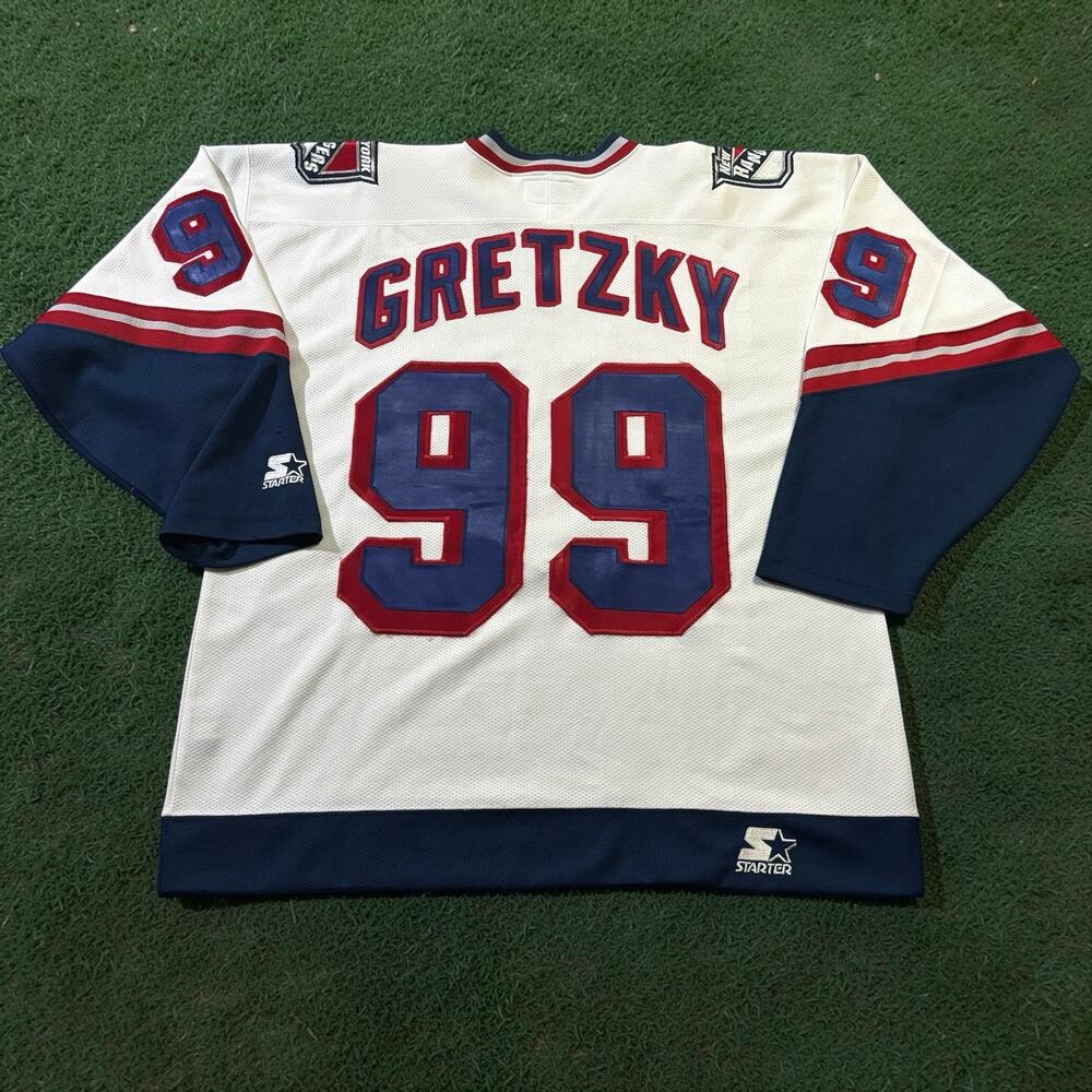 Vintage Wayne Gretzky NY Rangers Starter Liberty Hockey‎ Jersey White Size L 99